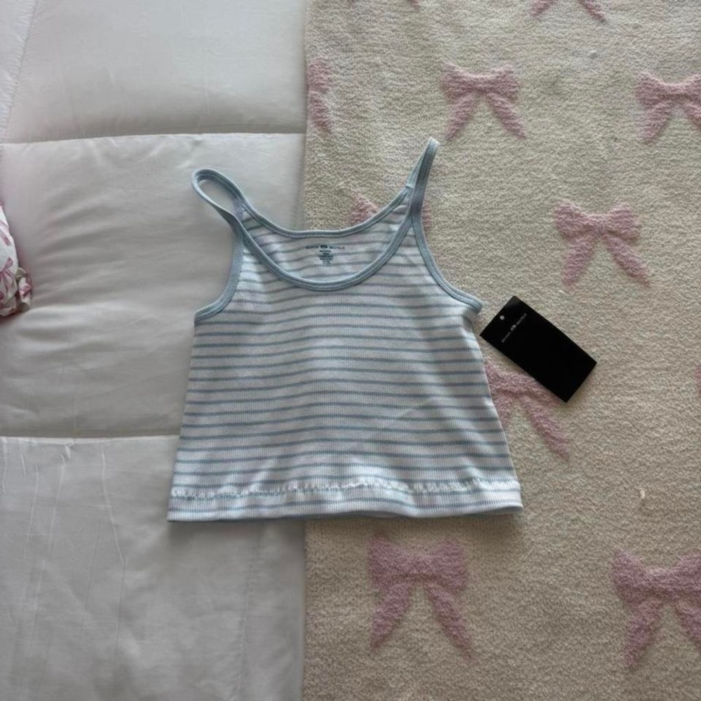 blue and white‎ striped brandy melville tank top never worn